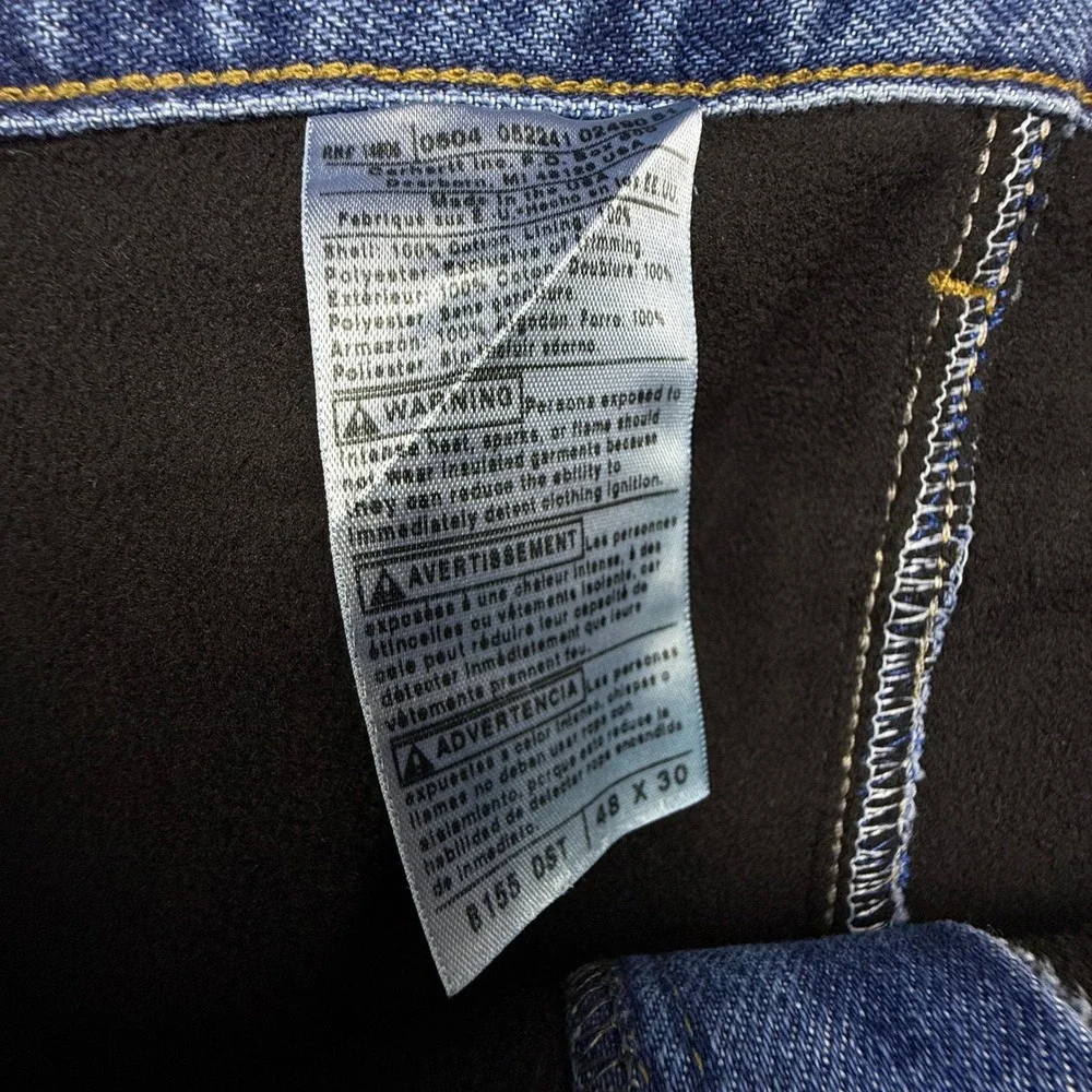 Carhartt B155‎ DST Relaxed Fit Straight Leg Fleece Lined Jeans Mens 48x30 NWT